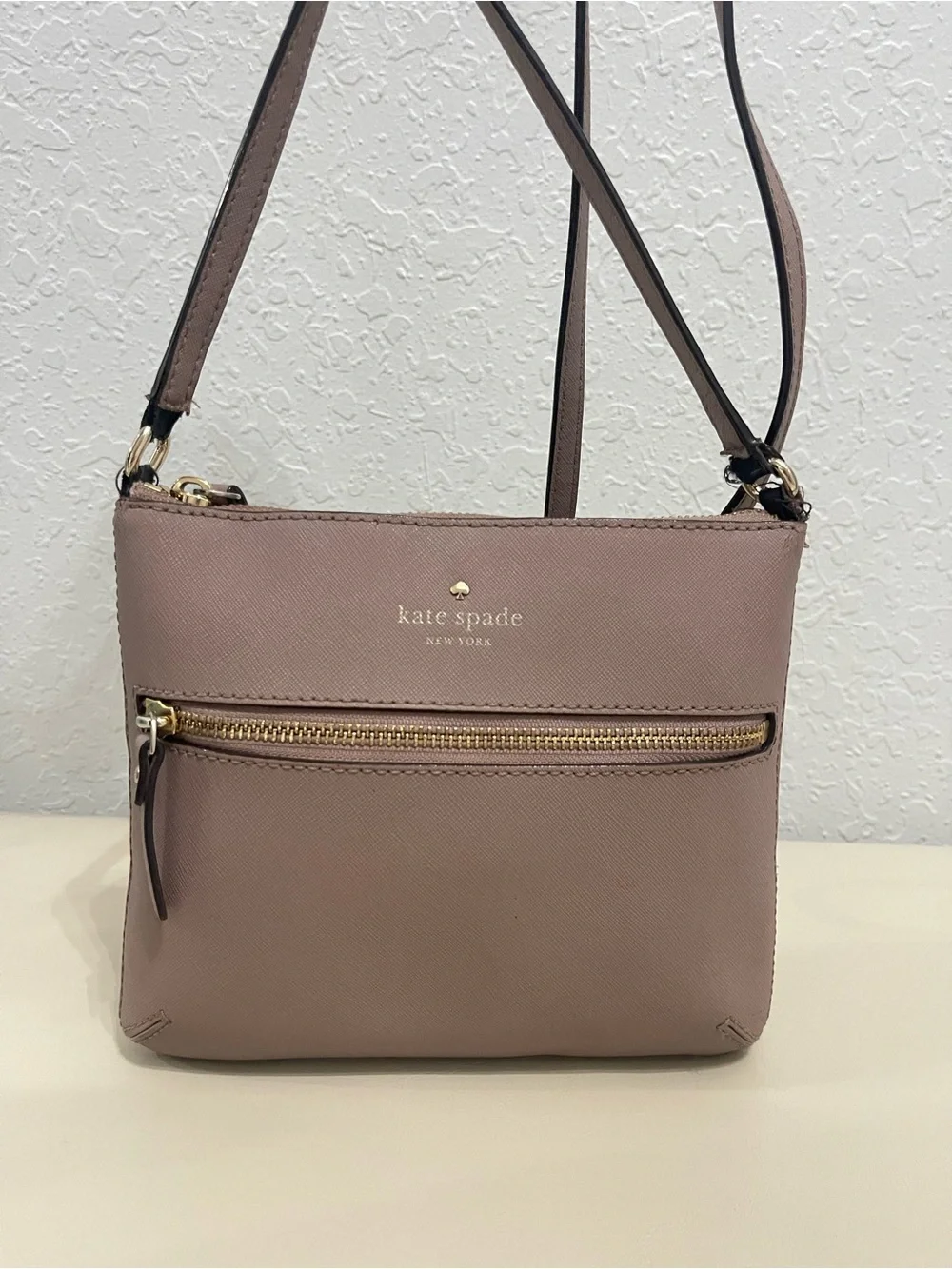 kate spade Rosewood Saffiano Crossbody Bag with Gold Hardware